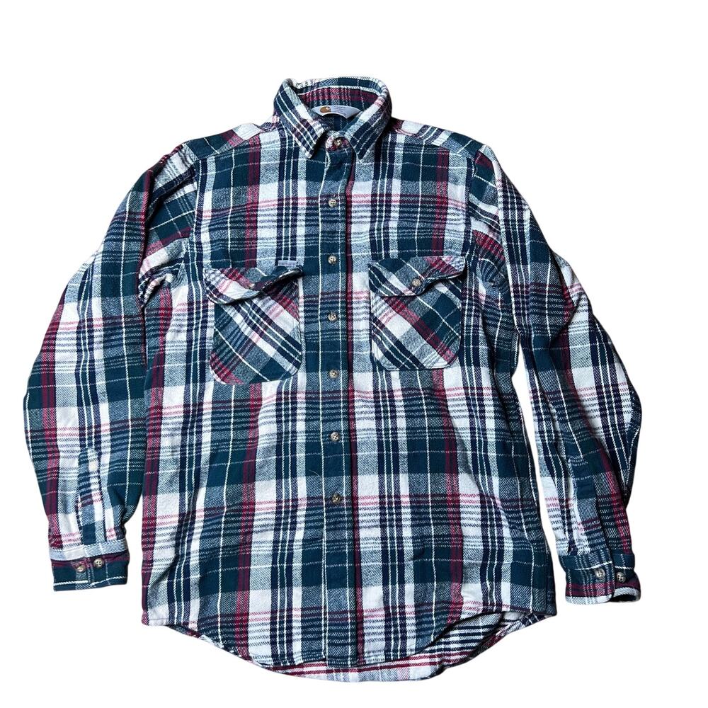 Vintage 90s Carhartt Flannel Plaid Shirt Large